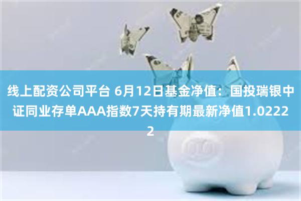 线上配资公司平台 6月12日基金净值：国投瑞银中证同业存单AAA指数7天持有期最新净值1.0222