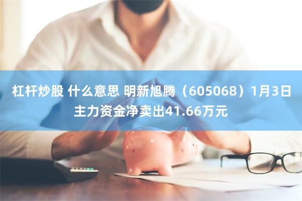 杠杆炒股 什么意思 明新旭腾（605068）1月3日主力资金净卖出41.66万元